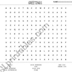 Saludos y despedidas word search answers