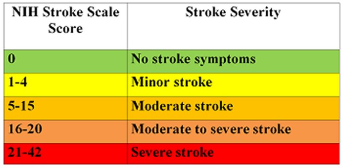 Apex nih stroke scale test group a