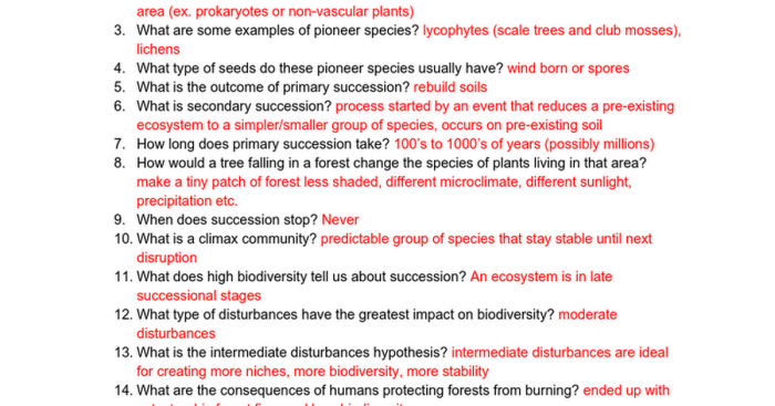 Ecological succession lab answer key pdf