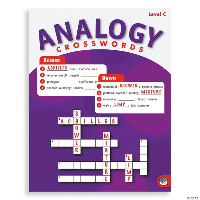 Words in an analogy crossword