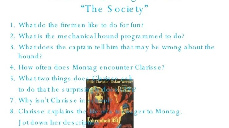 Questions for fahrenheit 451 part 1