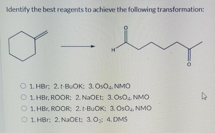 Select the appropriate reagents to achieve the synthetic transformation shown