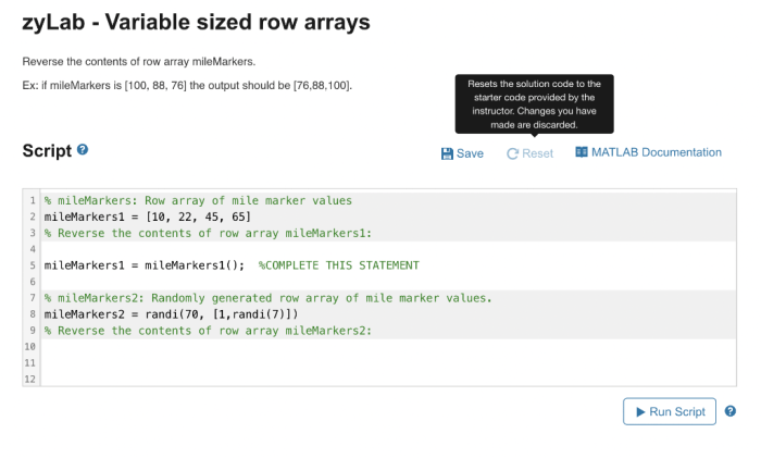 Rows columns arrays