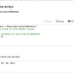 Reverse the contents of row array milemarkers.